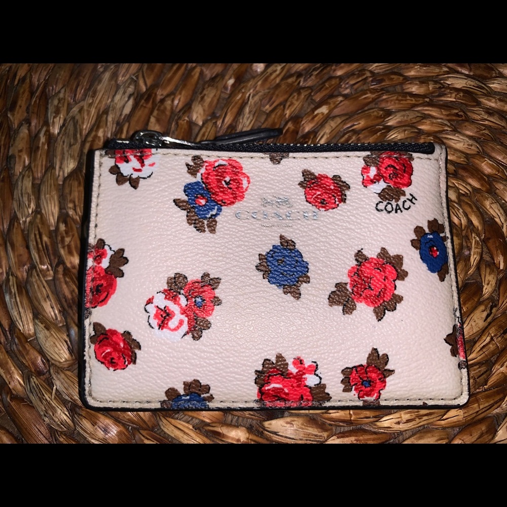 COACH Floral Print Mini Skinny ID Case
